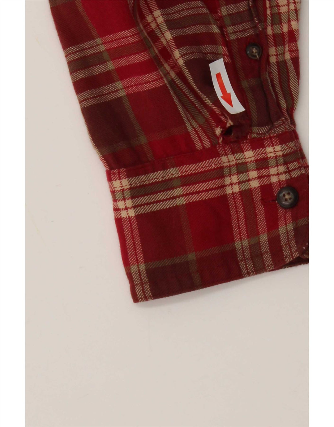 Timberland Womens Flannel Shirt UK 14 Medium Red Plaid Cotton