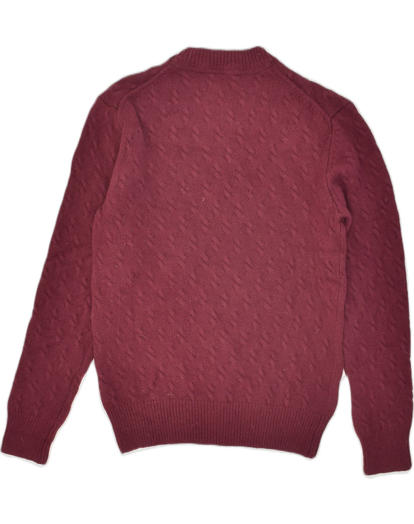 CREW CLOTHING Mens Crew Neck Jumper Sweater Small Burgundy Lambswool | Vintage Crew Clothing | Thrift | Second-Hand Crew Clothing | Used Clothing | Messina Hembry 