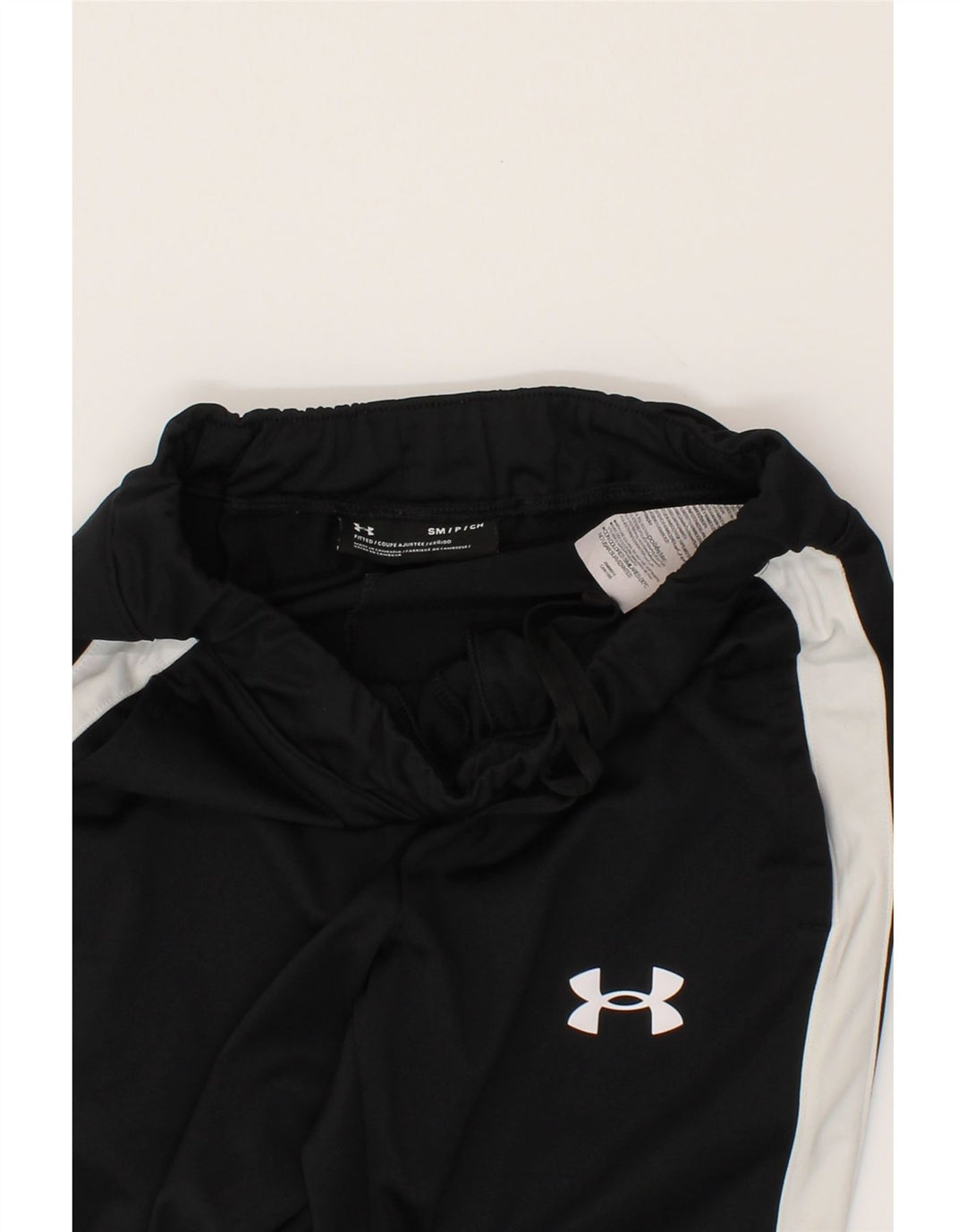UNDER ARMOUR Mens Tracksuit Trousers Small  Black Colourblock Polyester Vintage Under Armour and Second-Hand Under Armour from Messina Hembry 