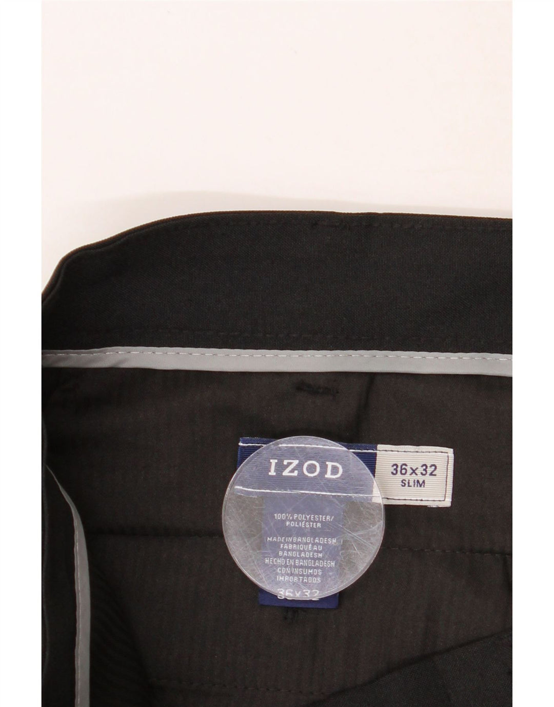IZOD Mens Slim Suit Trousers W36 L32 Black Polyester Vintage Izod and Second-Hand Izod from Messina Hembry 