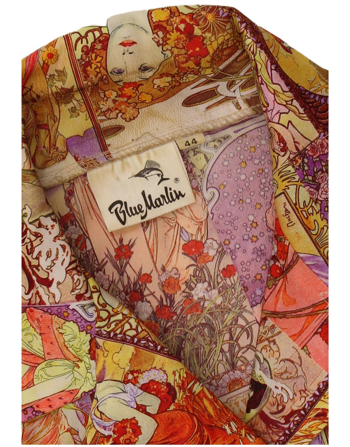 VINTAGE Womens Graphic 4 Button Blazer Jacket IT 44 Medium Multicoloured