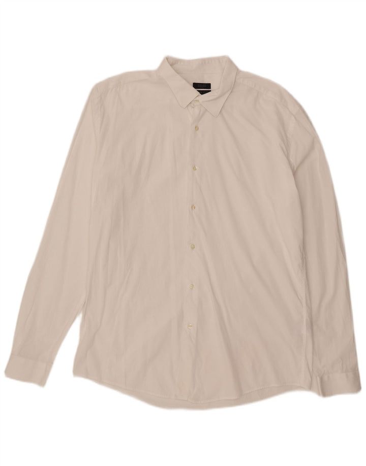 Liu Jo Mens Slim Fit Shirt Size 44 XL White Cotton