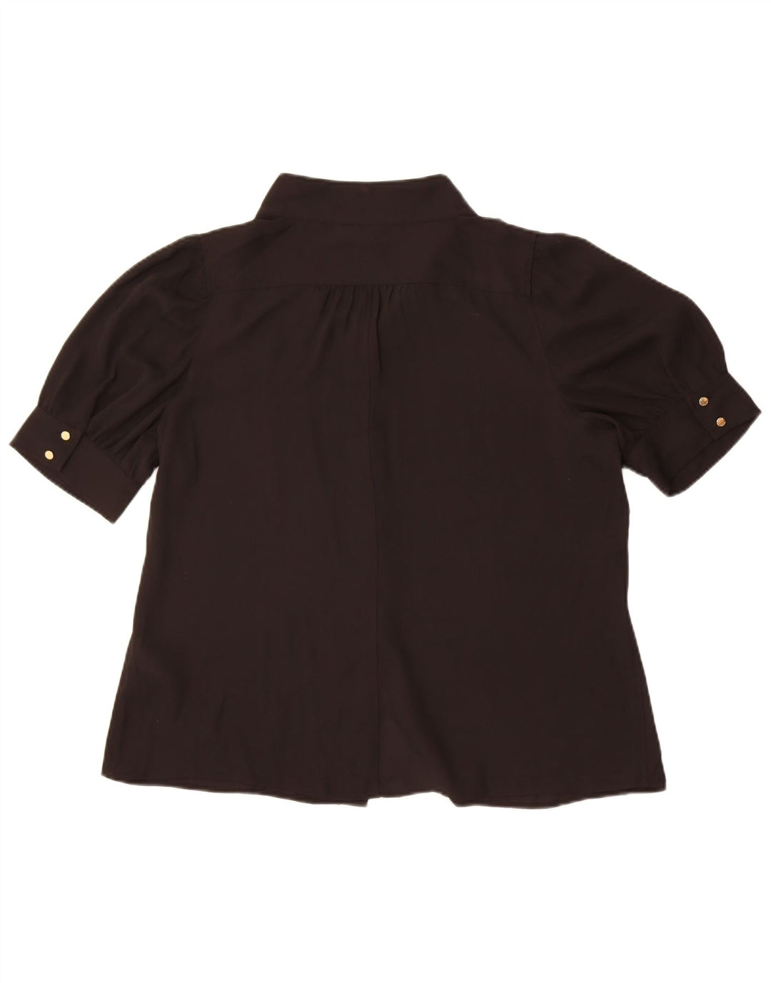 Dkny Womens Short Sleeve Shirt Blouse UK 18 XL Black Polyester