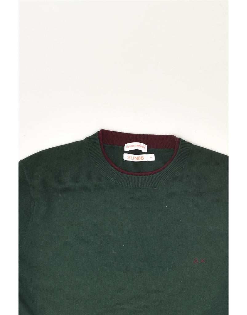 SUN68 Mens Crew Neck Jumper Sweater Small Green Cotton | Vintage Sun68 | Thrift | Second-Hand Sun68 | Used Clothing | Messina Hembry 