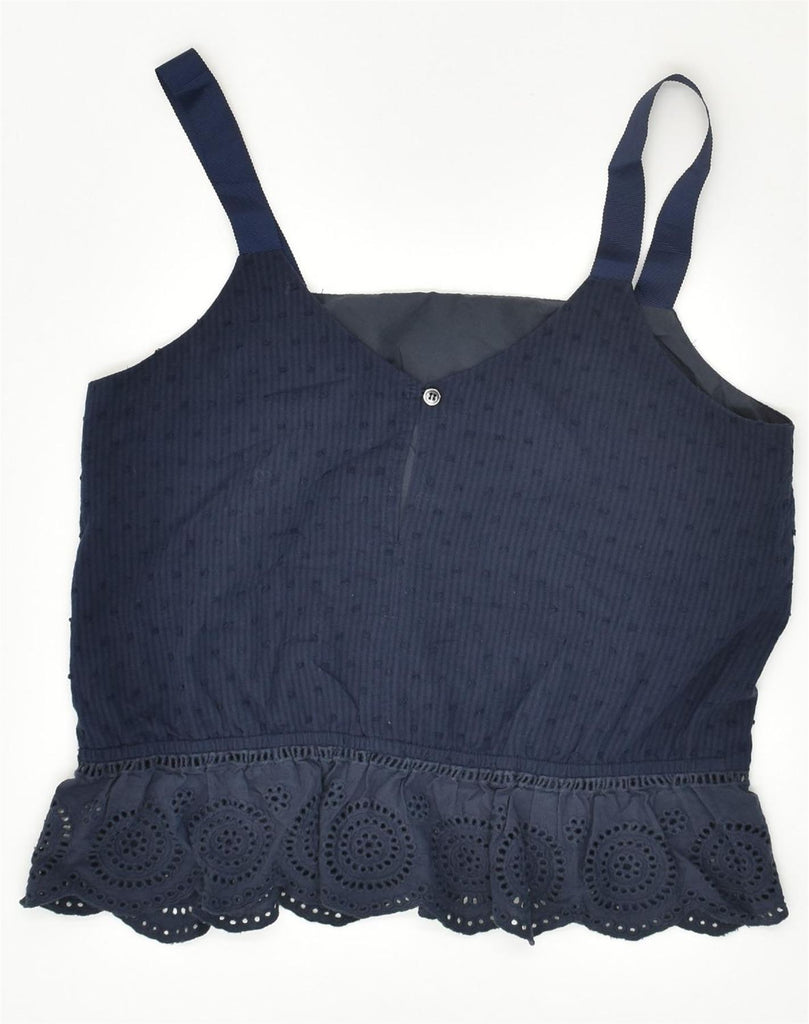 J. CREW Womens Peplum Cami Top US 0 XS  Navy Blue | Vintage J. Crew | Thrift | Second-Hand J. Crew | Used Clothing | Messina Hembry 