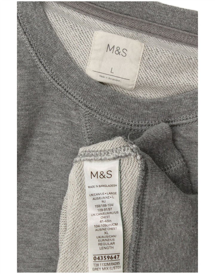 Marks & Spencer Mens Sweatshirt Jumper Large Grey Cotton