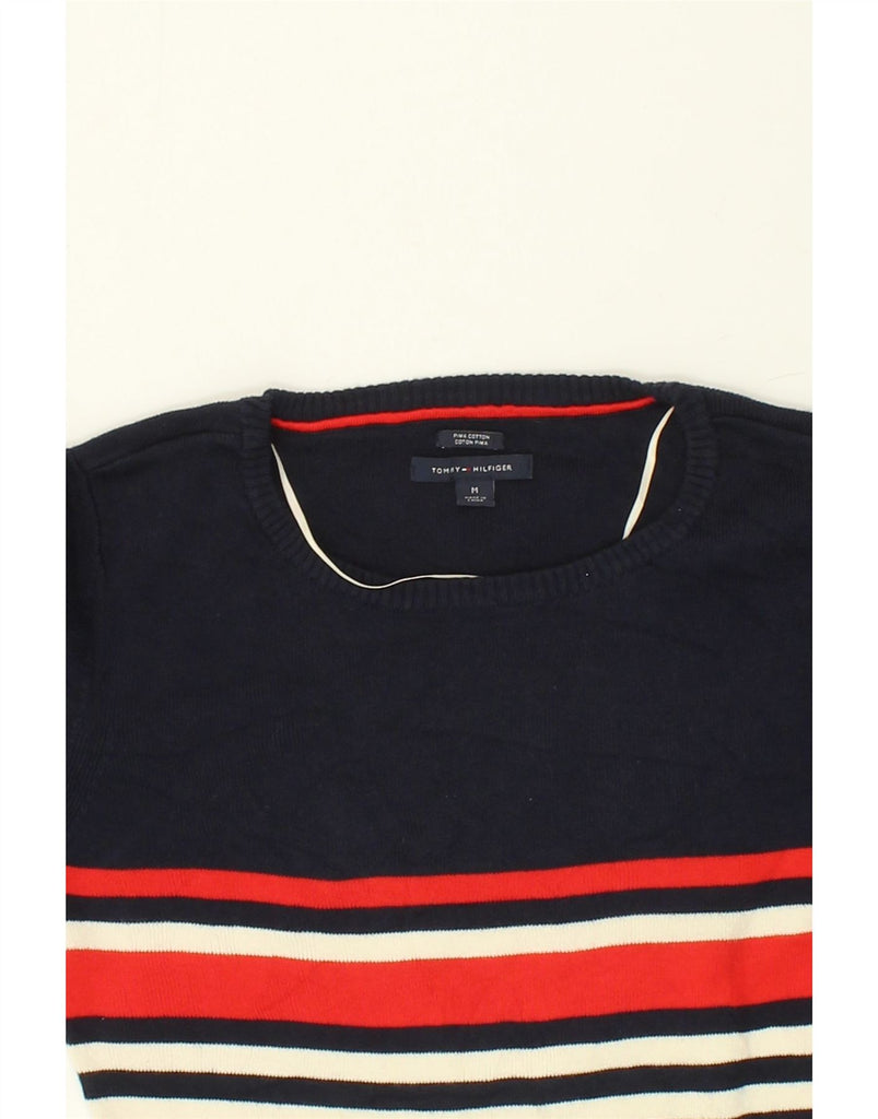 TOMMY HILFIGER Womens Boat Neck Jumper Sweater UK 12 Medium Navy Blue | Vintage Tommy Hilfiger | Thrift | Second-Hand Tommy Hilfiger | Used Clothing | Messina Hembry 