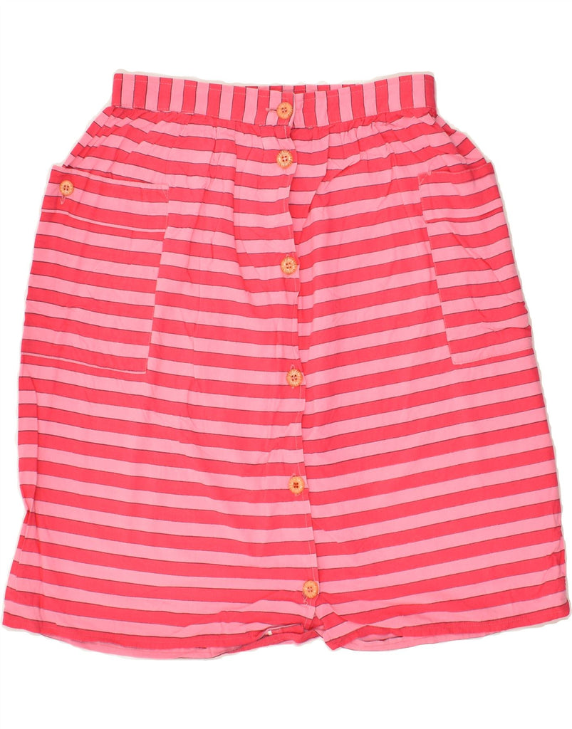 VINTAGE Girls Straight Skirt 15-16 Years W26 Pink Striped | Vintage Vintage | Thrift | Second-Hand Vintage | Used Clothing | Messina Hembry 