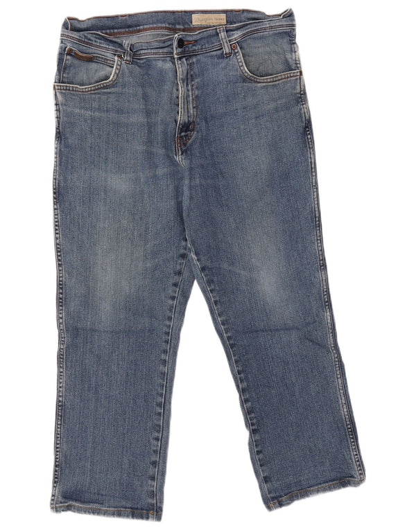 Wrangler Mens Texas Stretch Straight Jeans W36 L25 Blue Cotton
