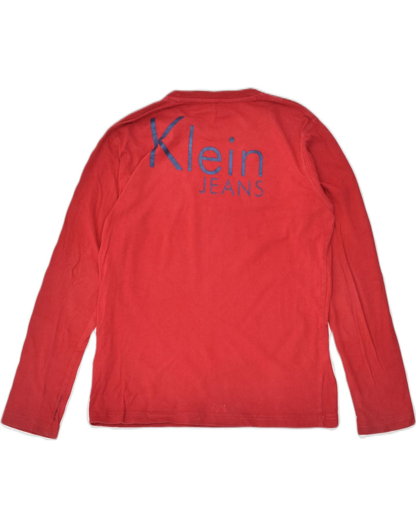 CALVIN KLEIN Girls Graphic Top Long Sleeve 11-12 Years Red Cotton | Vintage Calvin Klein | Thrift | Second-Hand Calvin Klein | Used Clothing | Messina Hembry 