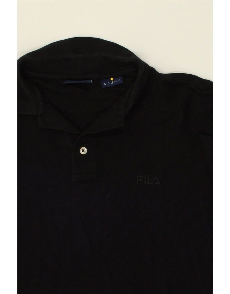 FILA Mens Polo Shirt Small Black Cotton | Vintage Fila | Thrift | Second-Hand Fila | Used Clothing | Messina Hembry 