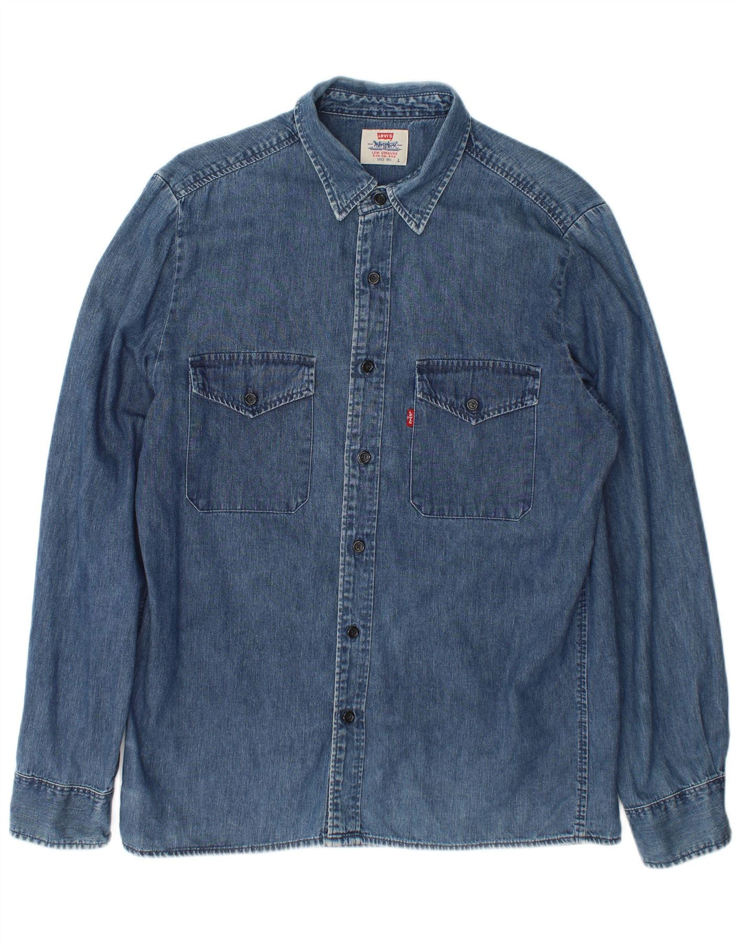 Levi's Mens Denim Shirt Large Blue Cotton