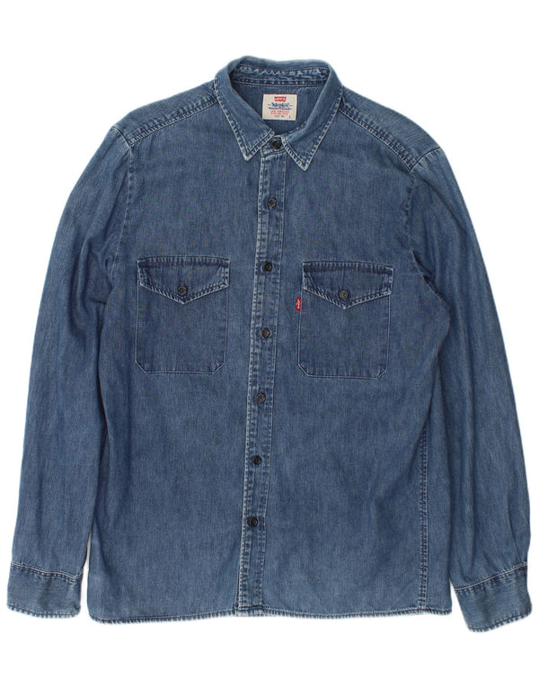 Levi's Mens Denim Shirt Large Blue Cotton