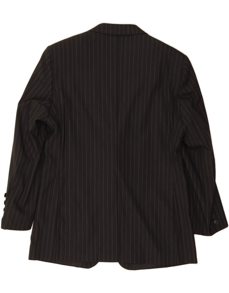ZARA Mens 2 Button Blazer Jacket EU 54 XL Black Pinstripe Wool Vintage Zara and Second-Hand Zara from Messina Hembry 