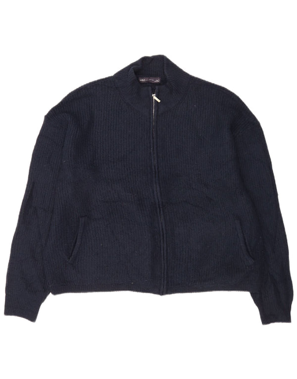 Marks & Spencer Mens Cardigan Sweater Large Navy Blue Acrylic