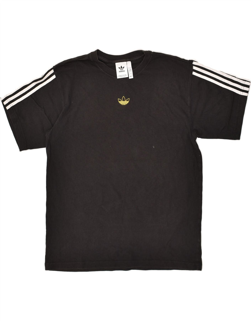 ADIDAS Mens T-Shirt Top Large Black Cotton | Vintage Adidas | Thrift | Second-Hand Adidas | Used Clothing | Messina Hembry 