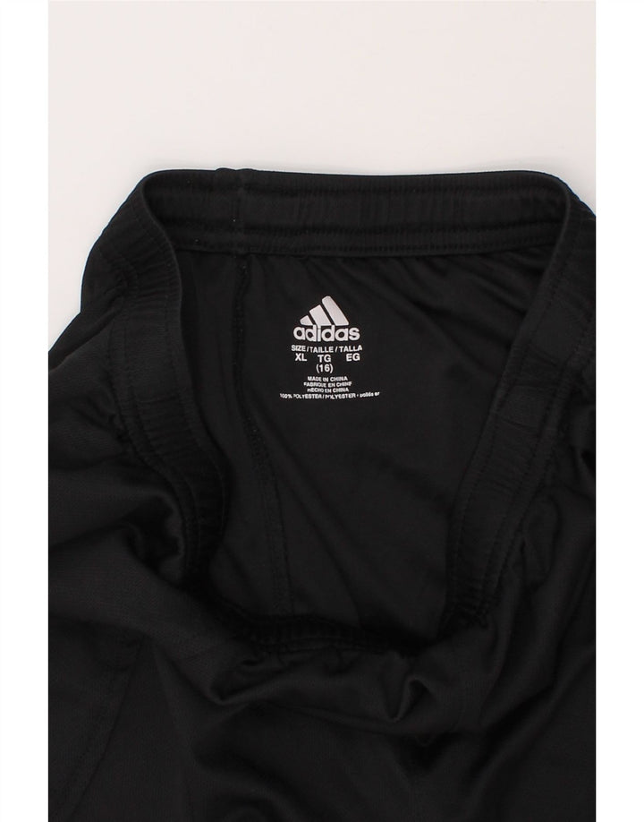 ADIDAS Boys Graphic Sport Shorts 15-16 Years XL Black Polyester Vintage Adidas and Second-Hand Adidas from Messina Hembry 