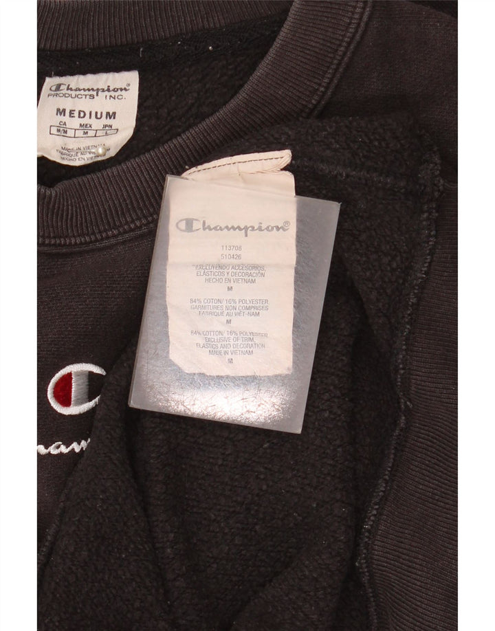 Champion Mens Sweatshirt Jumper Medium Black Cotton