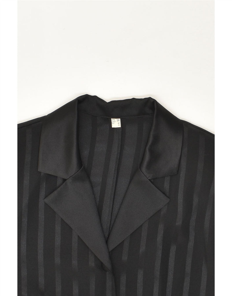 VINTAGE Womens 5 Button Blazer Jacket IT 42 Medium Black Pinstripe | Vintage Vintage | Thrift | Second-Hand Vintage | Used Clothing | Messina Hembry 