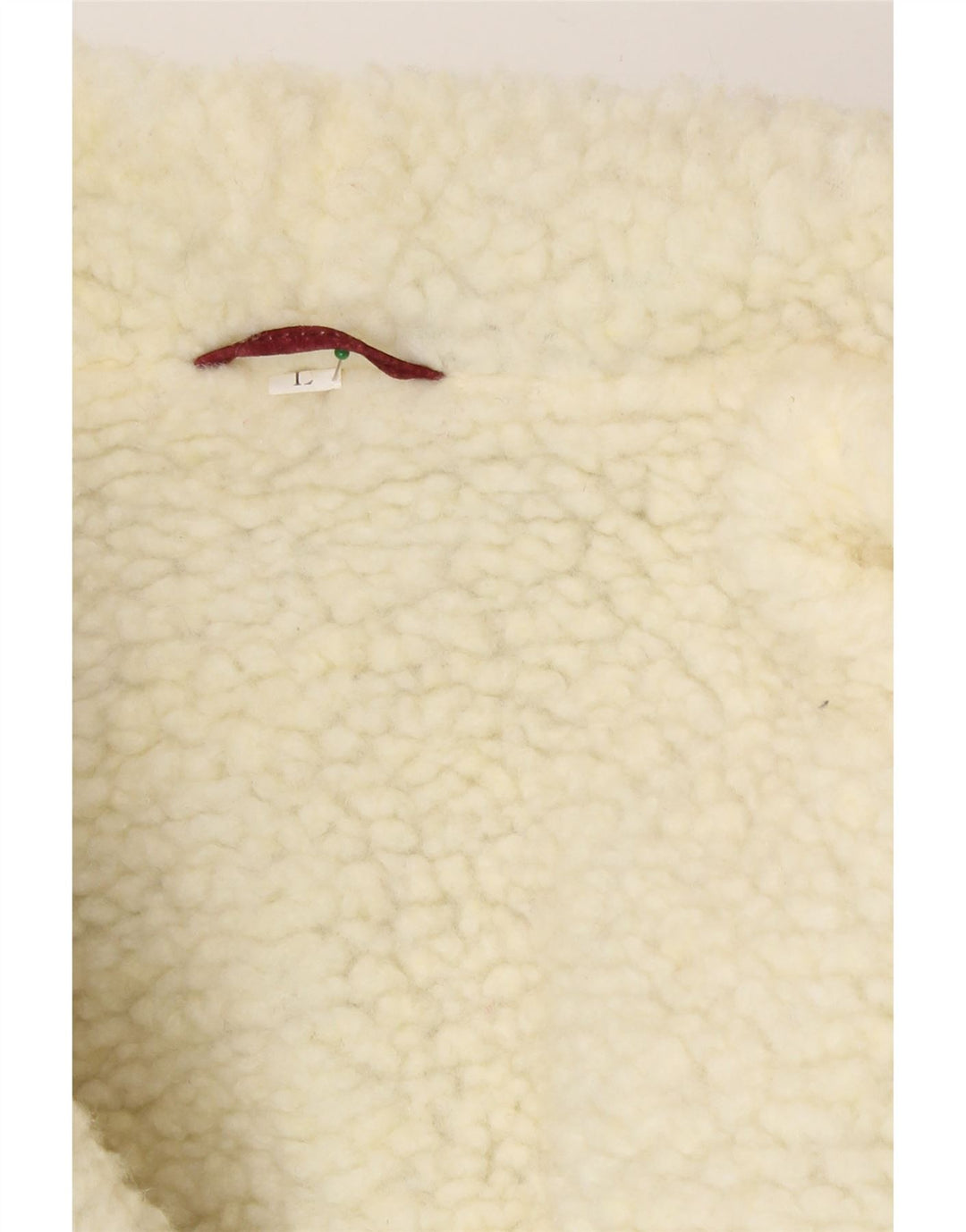 Vintage Womens Sherpa Oversized Suede Jacket UK 16 Large Burgundy Leather