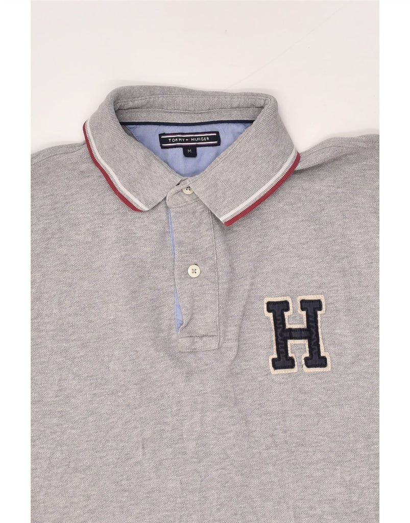 TOMMY HILFIGER Mens Polo Shirt Medium Grey Cotton | Vintage Tommy Hilfiger | Thrift | Second-Hand Tommy Hilfiger | Used Clothing | Messina Hembry 