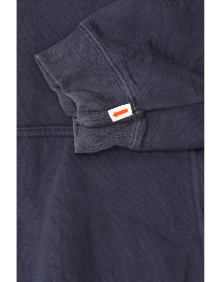 NIKE Mens Hoodie Jumper Large Navy Blue Cotton
