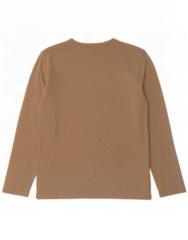 Reiss Mens Top Long Sleeve Medium Beige Flecked