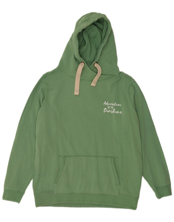Fat Face Womens Graphic Oversized Hoodie Jumper UK 16 Large Green Cotton