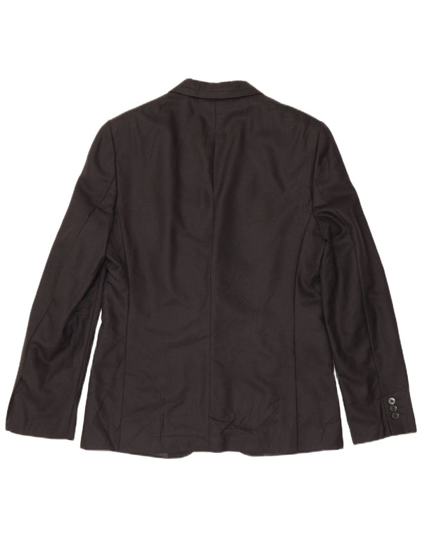 Zara Mens 2 Button Blazer Jacket EU 50 Medium Black Pinstripe