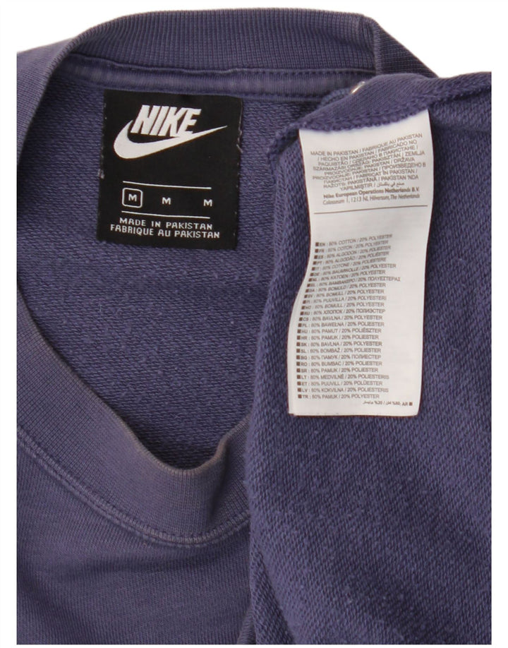 Nike Womens Crop Oversized Sweatshirt Jumper UK 14 Medium Purple Cotton