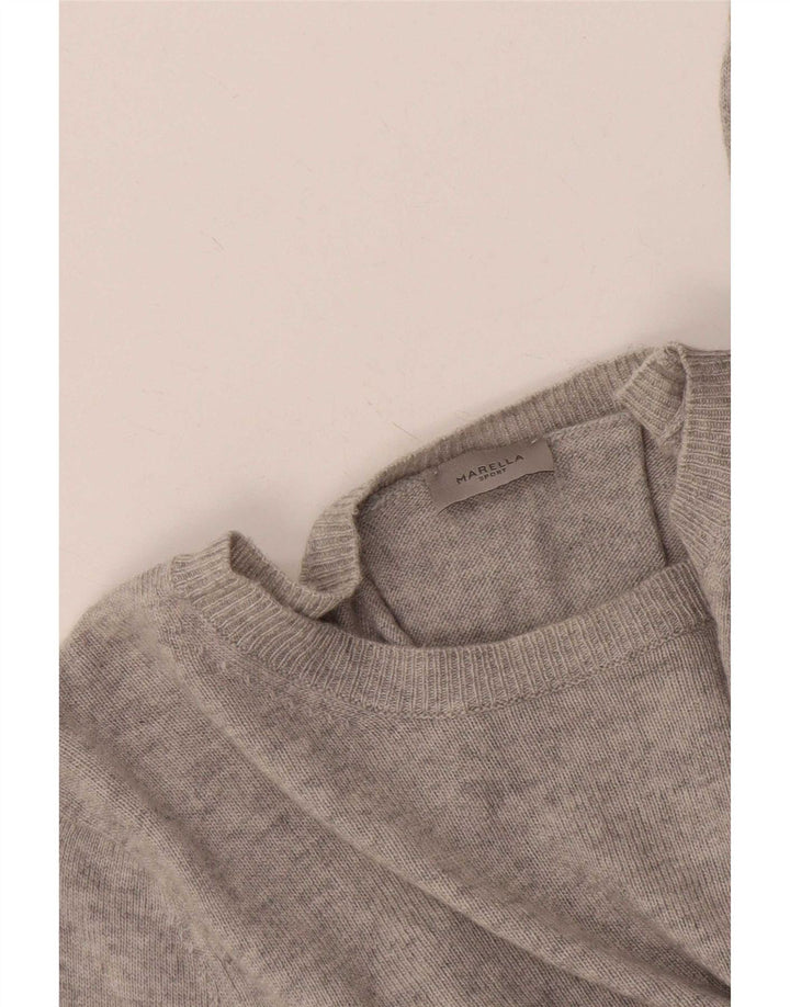 Marella Womens Boat Neck Jumper Sweater UK 16 Large Grey
