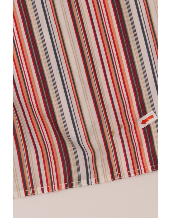 TOM TAILOR Mens Short Sleeve Shirt 2XL Multicoloured Striped Cotton