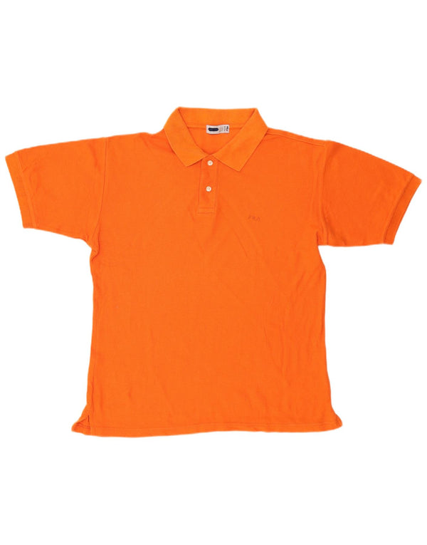 Fila Mens Polo Shirt IT 50 Medium Orange Cotton