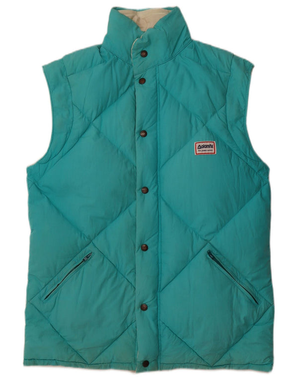 DOLOMITE Mens Reversible Quilted Gilet UK 40 Large Blue Cotton