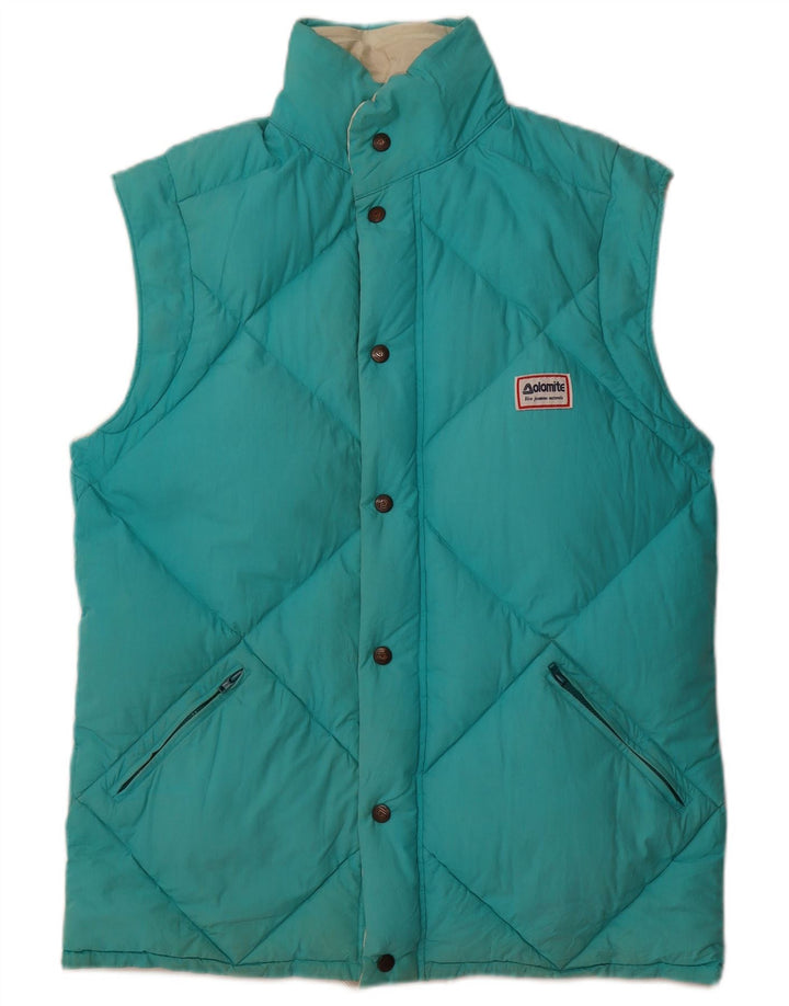 DOLOMITE Mens Reversible Quilted Gilet UK 40 Large Blue Cotton