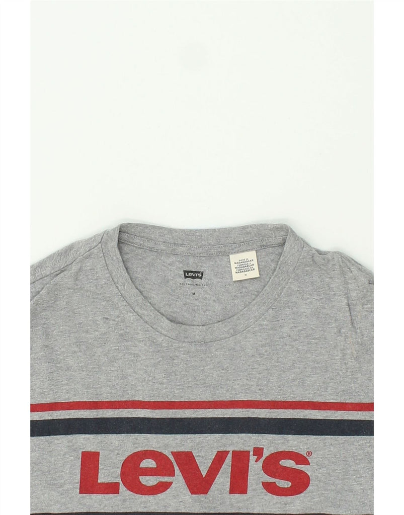 LEVI'S Mens Graphic T-Shirt Top Medium Grey Flecked Vintage Levi's and Second-Hand Levi's from Messina Hembry 