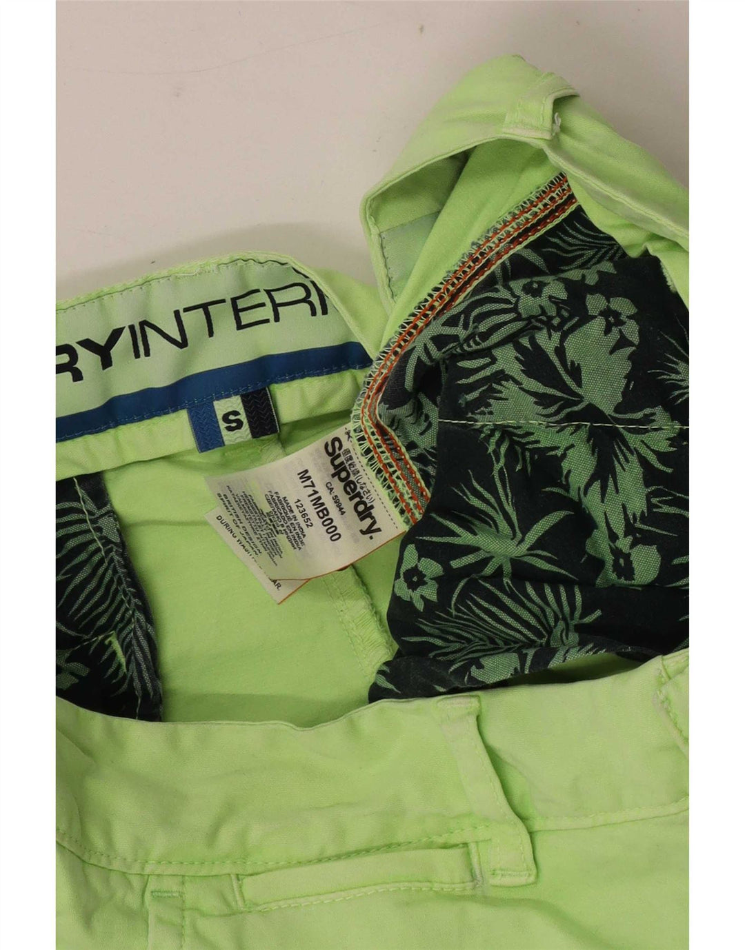 Superdry Mens Chino Shorts Small W29 Green Cotton