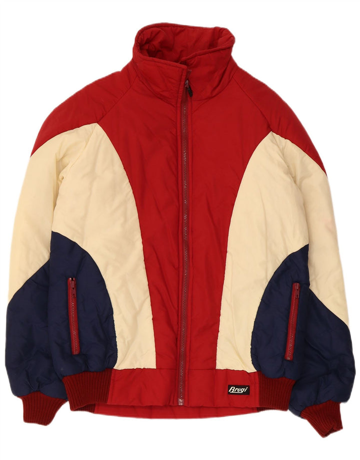 Brugi Mens Padded Jacket IT 54 2XL Red Colourblock Polyamide