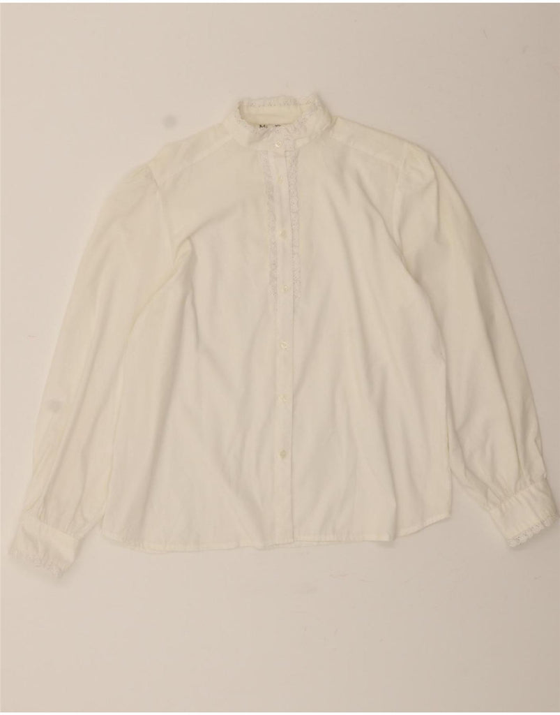 VINTAGE Womens Shirt Blouse UK 16 Large White Vintage Vintage and Second-Hand Vintage from Messina Hembry 