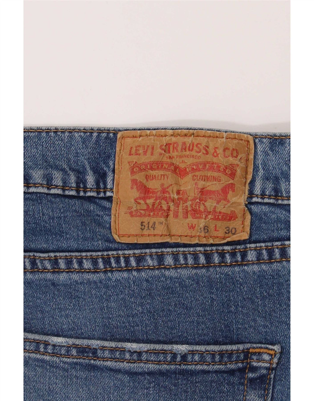 Levi's Mens 514 Straight Jeans W36 L30 Blue Cotton