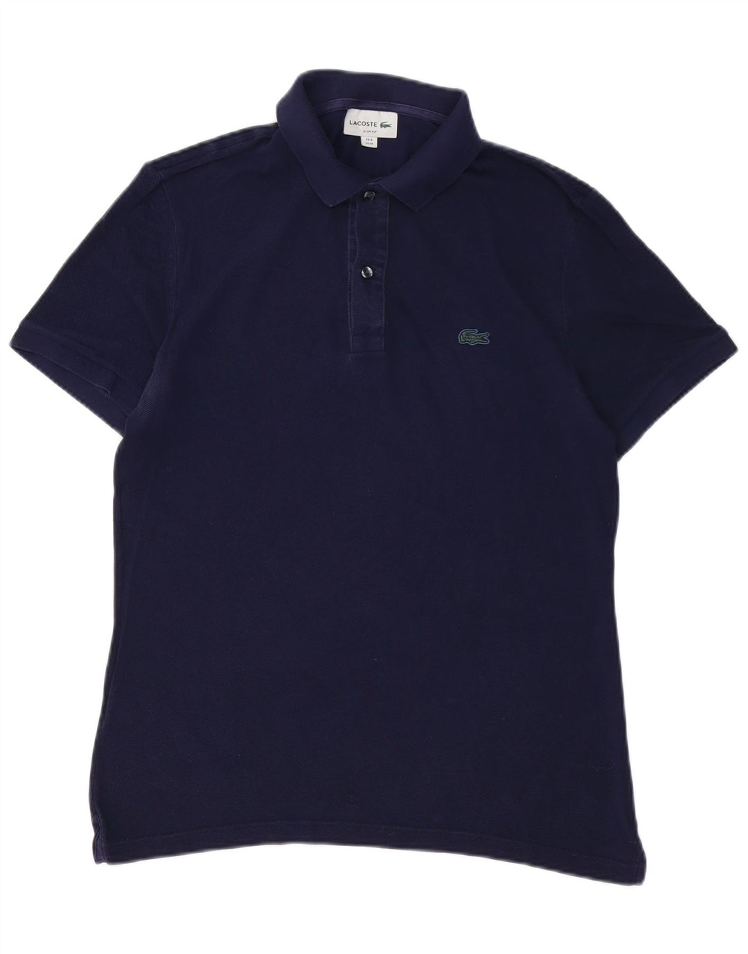 LACOSTE Mens Slim Fit Polo Shirt Size 4 Medium Navy Blue Cotton