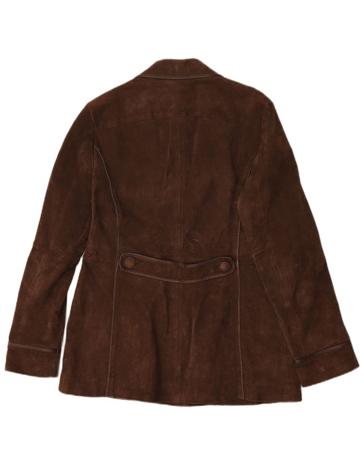 Wallace Sacks Womens Suede Coat UK 14 Large Brown Leather