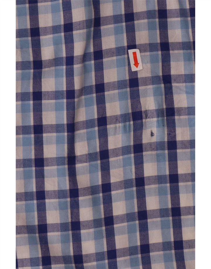 CHAPS Mens Big & Tall Shirt 3XL Blue Check Cotton Vintage Chaps and Second-Hand Chaps from Messina Hembry 