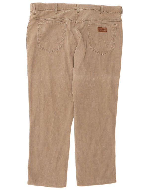 Wrangler Mens Texas Stretch Straight Casual Trousers W42 L28 Brown Cotton
