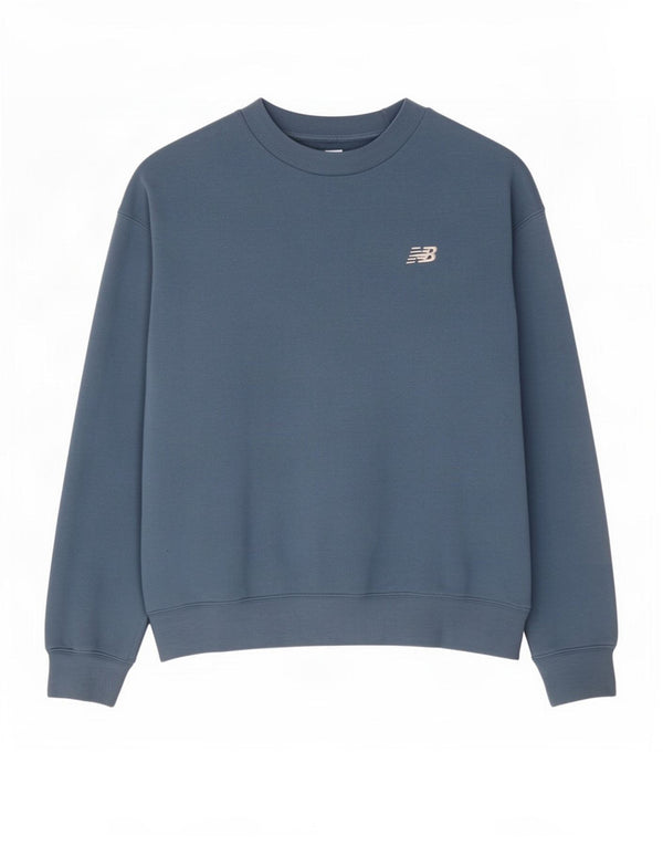 New Balance Womens Oversized Sweatshirt Jumper UK 10 Small Blue Cotton