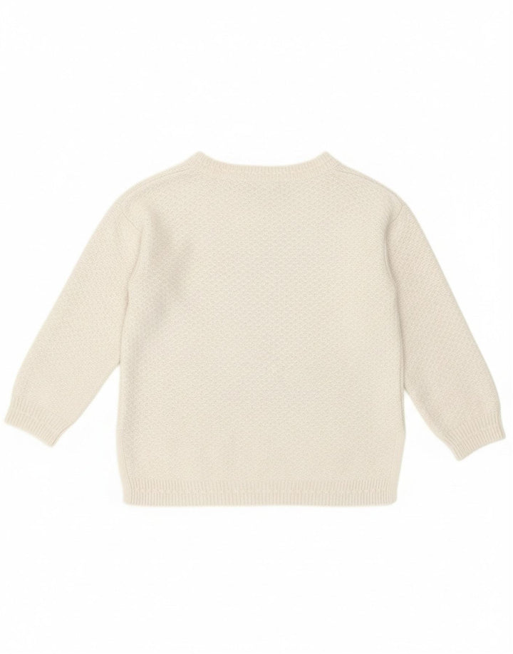 Fat Face Womens Boat Neck Jumper Sweater UK 8 Small  White Viscose
