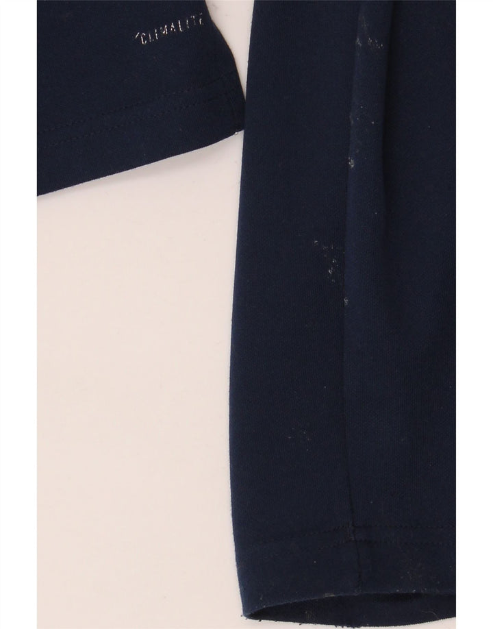 Adidas Mens Climalite Zip Neck Top Long Sleeve Large Navy Blue Polyester