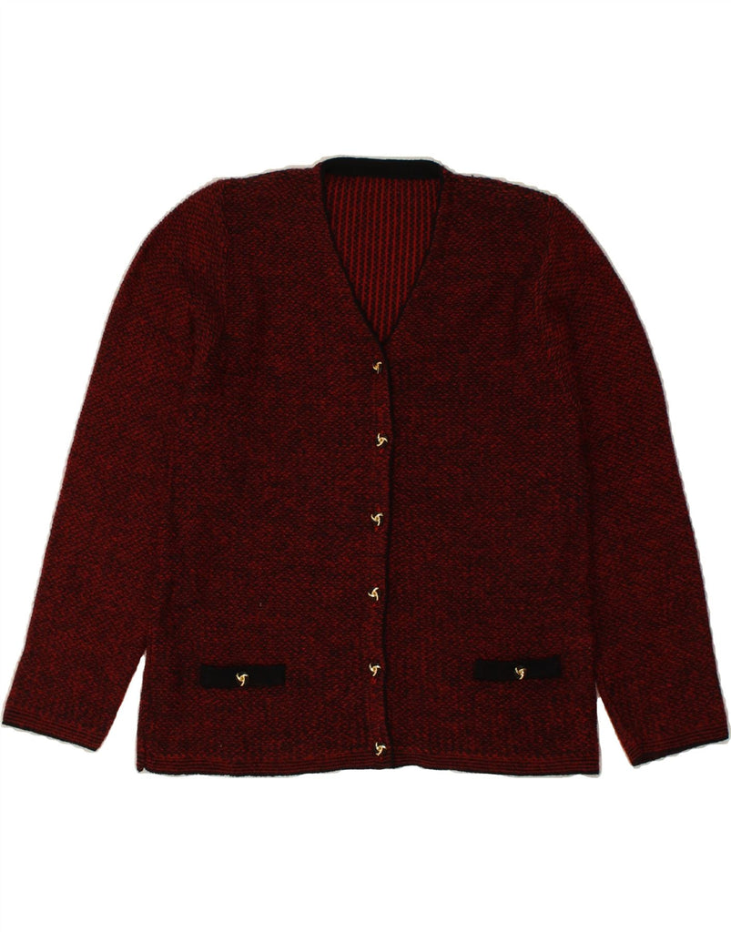 VINTAGE Womens Cardigan Sweater UK 14 Medium Burgundy | Vintage Vintage | Thrift | Second-Hand Vintage | Used Clothing | Messina Hembry 