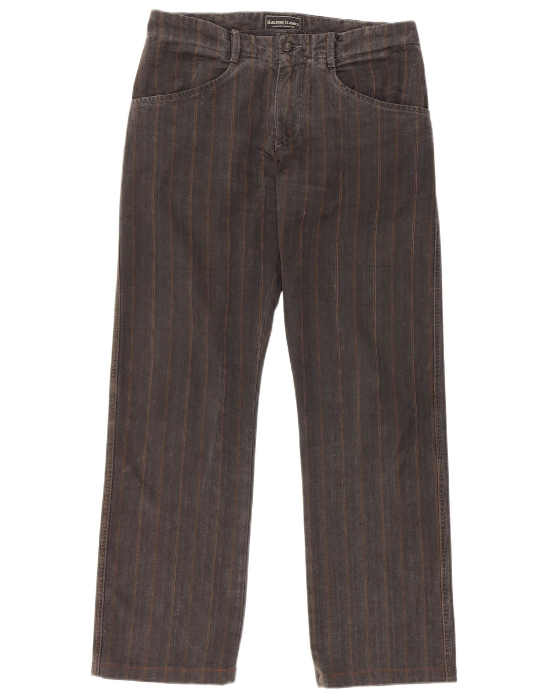 Marlboro Classics Mens Straight Casual Trousers W32 L30 Grey Herringbone