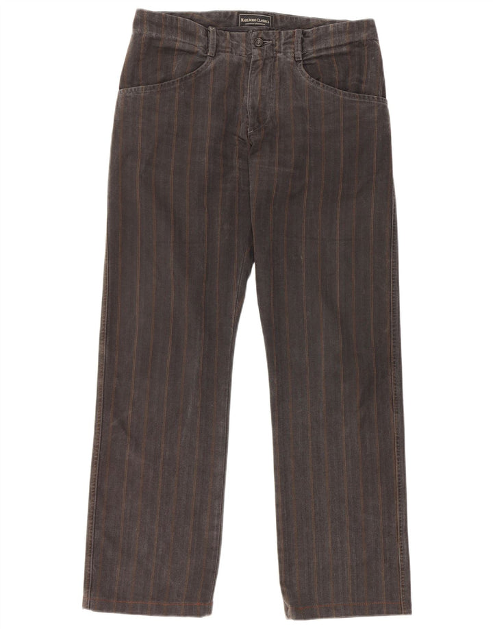 Marlboro Classics Mens Straight Casual Trousers W32 L30 Grey Herringbone